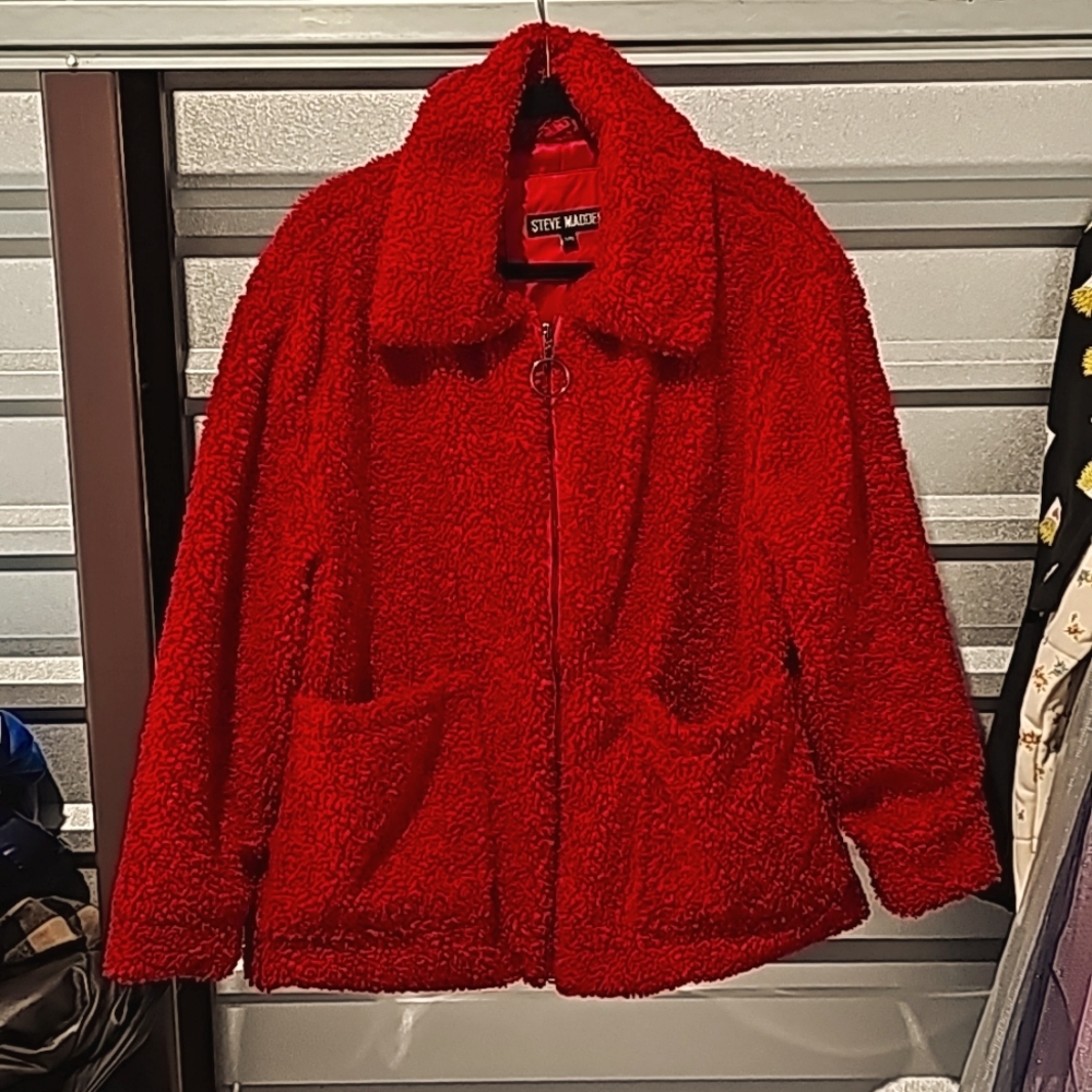Steve Madden Red Teddy Jacket